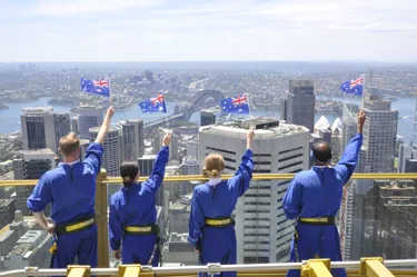 Australian Flags held up on SKYWALK