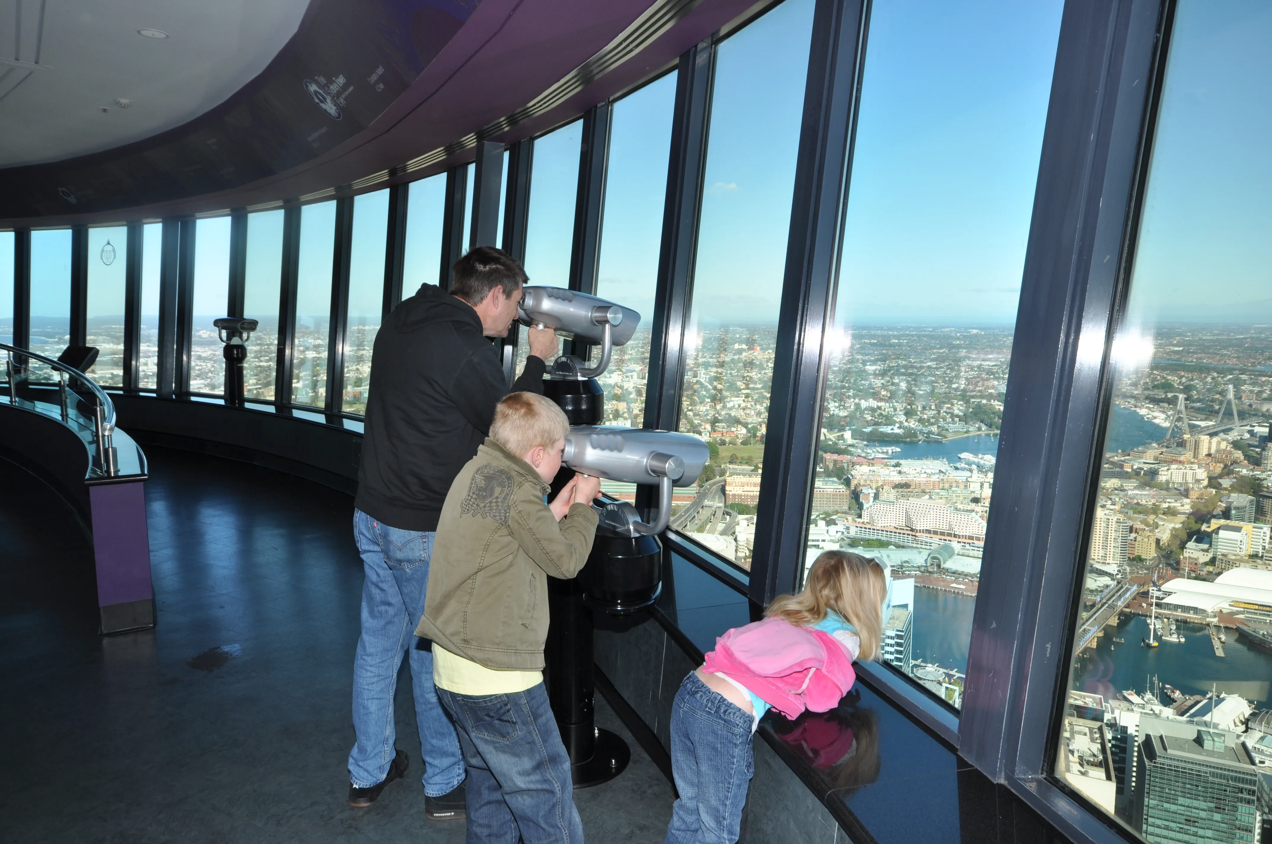 Dad And Kids On Obs Deck