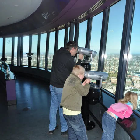 Dad And Kids On Obs Deck