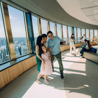 family and other guests on the observation deck