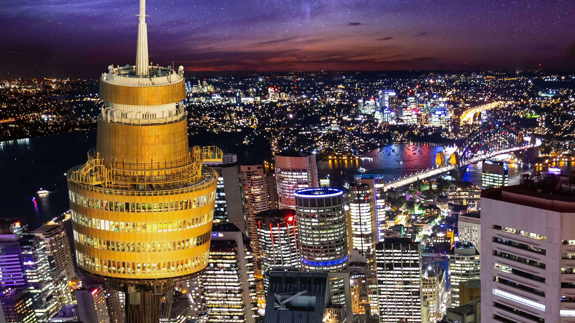 Sydney Tower Eye from night