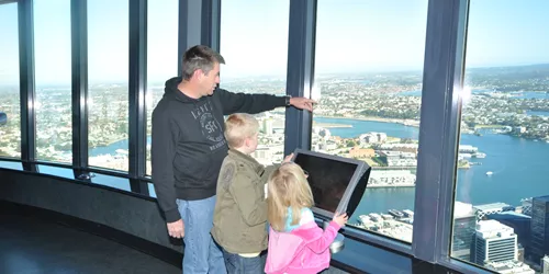 Dad With Kids On Obs Deck