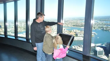 Dad With Kids On Obs Deck