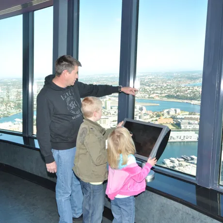 Dad With Kids On Obs Deck