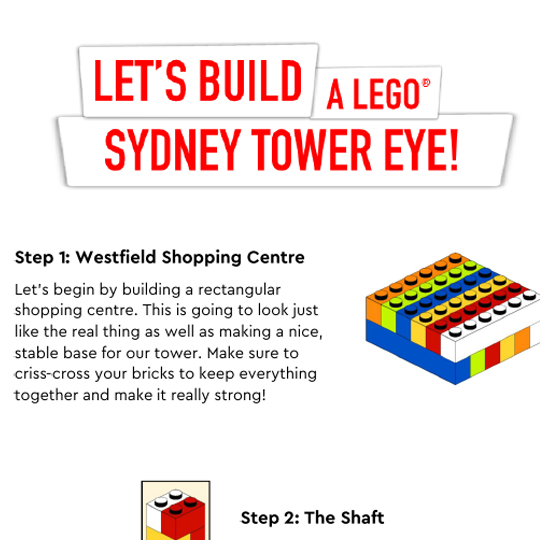 lego worksheet sydney tower build